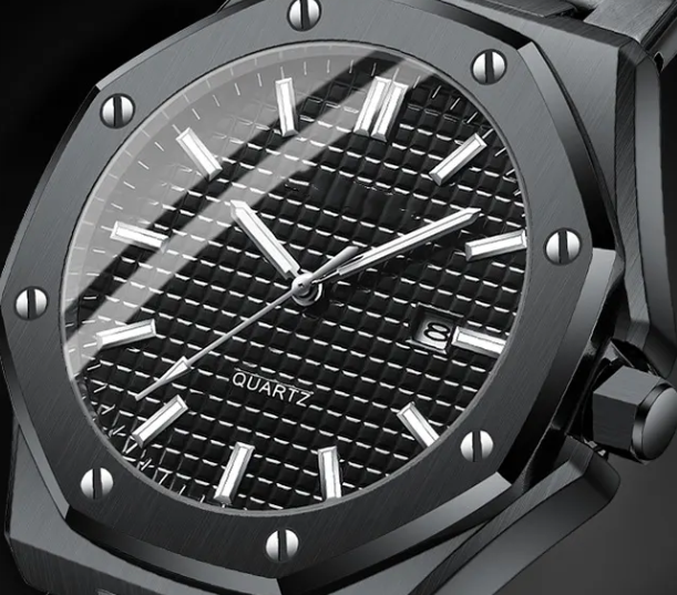 Calenzio Ligne - Black Case and Bracelot, Black Dial - MEN