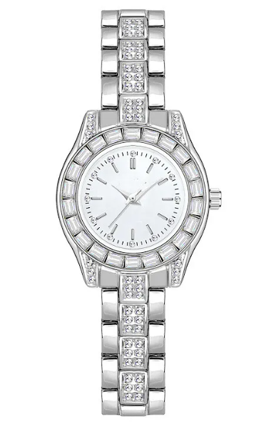 Calenzia Argenta - Crystal Bezel, Silver Dial, Diamond Strap - FEMALE