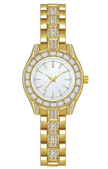 Calenzia Argenta - Crystal Bezel, White Dial, Gold Diamond Strap - FEMALE