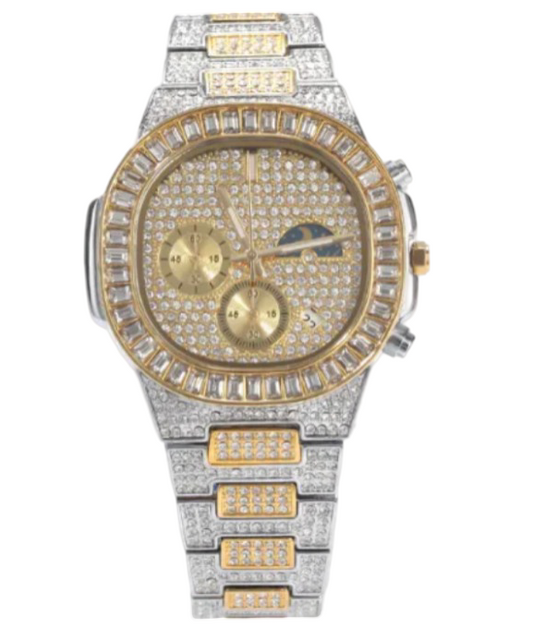 Calenzio Prestige - Diamond-set Case, Gold Dial - MEN