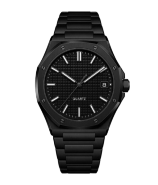 Calenzio Ligne - Black Case and Bracelot, Black Dial - MEN